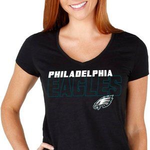 Philadelphia Eagles Women's Black Block Out Tee size L